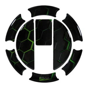 Tapa depósito pad nido de abeja verde verde moto protección universal compatible para Triump - Imagen 1 de 5