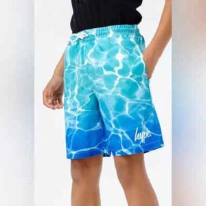 Hype Boys Blue Pool Fade Script Logo Swim Shorts - Picture 1 of 3