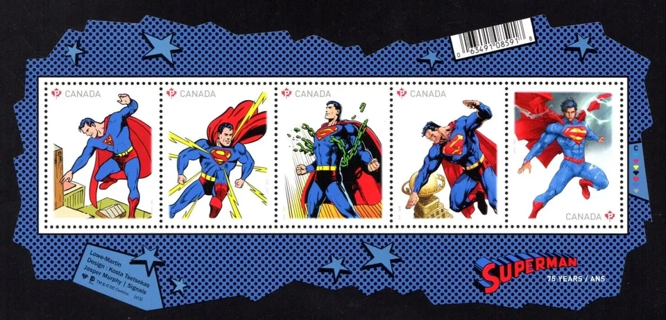 CANADA MINT SOUVENIR SHEET - VFNH - SCOTT 2677 - SUPERMAN - 2013 - Image 1 of 1