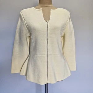 Scanlan Theodore Lemon Yellow Crepe Knit Corporate Zip  Jacket Size L - Imagen 1 de 9