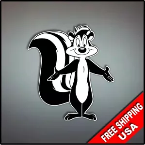 Pegatina de pared de vinilo Pepe La Pew 4,5" años 80 dibujos animados - Imagen 1 de 1