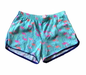 SO Youth Sleepwear Pajama Lounge Shorts Blue Pink Soft Size 14 VGUC Flamingos - Picture 1 of 8