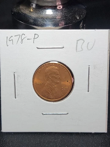 1978 P Lincoln Memorial Small Cent Penny in Uncirculated Condition in Coin-Flip Cover