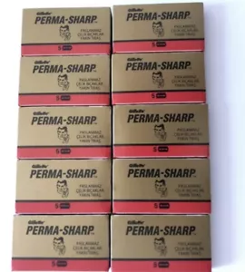 50x PERMA-SHARP LAME RASOIO DOPPIO FILO per rasoio sicurezza - Foto 1 di 3