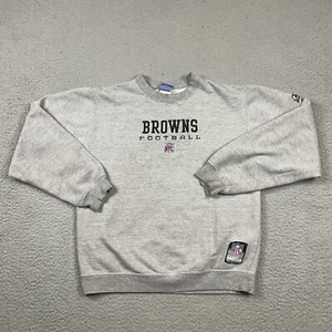 Vintage Cleveland Browns Sweatshirt Youth Large Gray NFL Football 90s Vtg L - Picture 1 of 12
