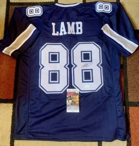 CeeDee LAMB AUTO HAND SIGNED DALLAS COWBOYS CUSTOM JERSEY SIZE XL W/COA JSA - Picture 1 of 2