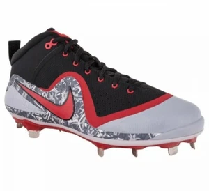 Nike Force Zoom Trout 4 sz 13 Black Grey Red 917837 060 Metal Baseball Cleats - Picture 1 of 6