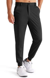 Men's 4-Way Stretch Golf Joggers with Pockets Slim Work Dress Pants Athletic ... - Picture 1 of 6