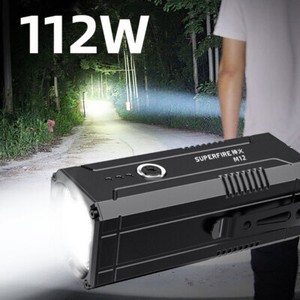 SUPERFIRE 112W Powerful Flashlight Rechargeable Waterproof Camping Torch Lamp
