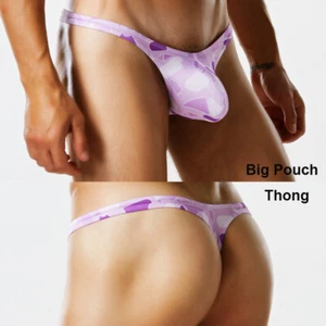 Men Sexy Bikinis Purple Ice Cream Low Waist Swimwear Briefs Thong Bathing Suits - Picture 1 of 27