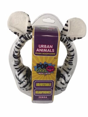 Wish Factory Headphones Urban Animals Plush Zebra Animal Print - Image 1 of 4