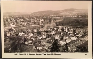 Cartolina fotografica reale Olean NY RPPC ~ cartolina #2 sezione orientale vista da Mt. Herman - Foto 1 di 2