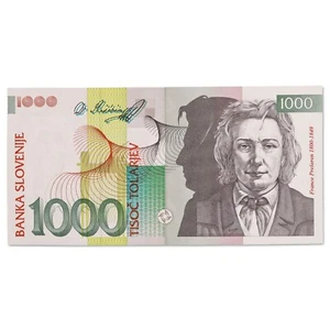 Slovénie - billet 1000 tolarjev 1992 - France Prešeren - NEUF (UNC) - P.17a - Picture 1 of 2