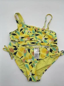 Seafolly Asymmetrical Bikini Set Lemon Soda Girl's Swimwear Sets Size 16 - Picture 1 of 3