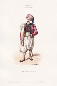 Costume Mauresque D'Algérie Lithographie 1800 - Picture 1 of 1