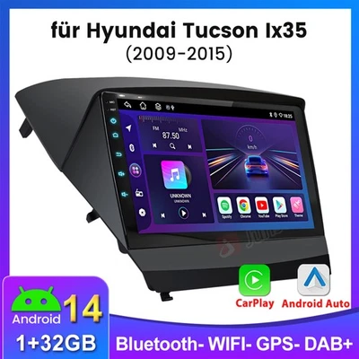 Für Hyundai IX35 2010-2015 CarPlay Android 14 Autoradio GPS NAVI RDS BT SWC DAB+ - Bild 1 von 4