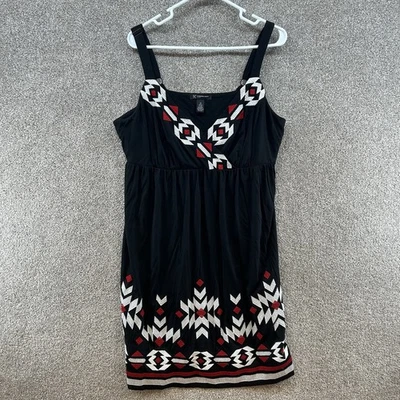 INC International Concepts Women's Dress Size 1X Black Embroidered Strap V-Neck - Image 1 of 4