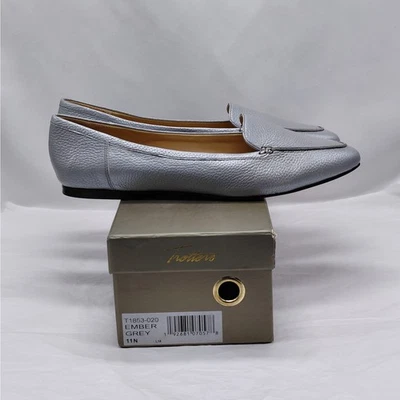 Женские мокасины Trotters Ember 11N серые металлические туфли на плоской подошве комфортные минималистские - Изображение 1 из 4