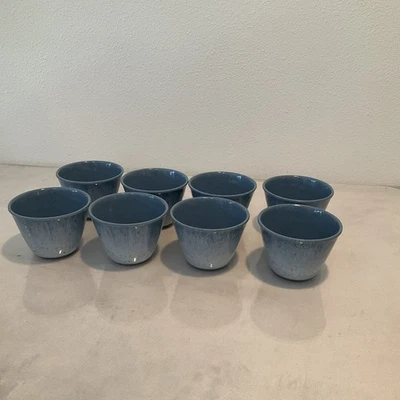 Cynthia Rowley Blue Fleck Melamina Condimento Dip Bowls ¡Juego de 8! Foto 1 de 4