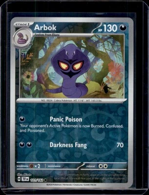 Arbok SV05: Temporal Forces Pokémon 101/162 Reverse Holo NM+ - Image 1 of 2