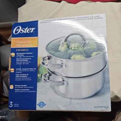 Oster 108132.03 Juego de vaporera Sangerfield con tapa, acero inoxidable Foto 1 de 4