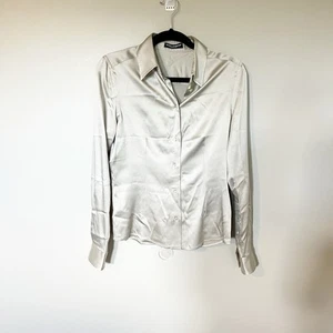 Dolce & Gabbana Bluse Seide Silber Knopfleiste Gr. 6 Mängel - Bild 1 von 12