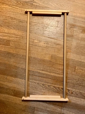 LARGE VINTAGE 12" x 27" Wood Lap Tapestry Needlepoint Embroidery Scroll Frame - Image 1 of 4