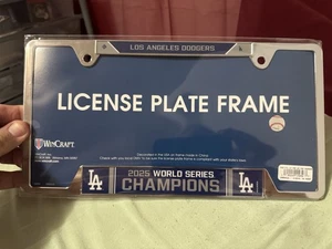 Los Angeles Dodgers 2025 World Series Champs Metal License Plate Frame 6x12” - Picture 1 of 2