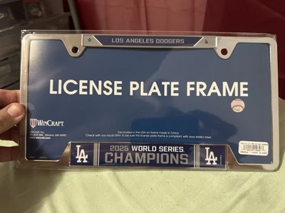 Los Angeles Dodgers 2025 World Series Champs Metal License Plate Frame 6x12” - Image 1 of 2