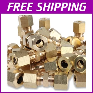 Versatile Pack of 30 Brass Compression Unions for 1/4-Inch OD Connections - Picture 1 of 7