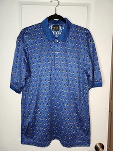 Bobby Jones Collection Golfshirt Herren Gr. LARGE Golfer Print blau NEUWERTIG  - Bild 1 von 10