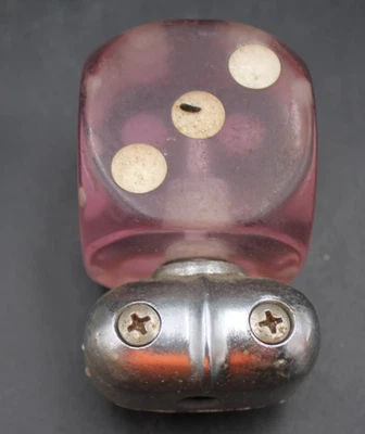 Rare Vtg Purple Steering Wheel SPINNER SUICIDE DICE Knob Handle Accessory - Image 1 of 4