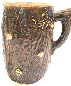 Antique Stoneware Crock Pottery Brown Salt Glaze Pitcher Primitive Log -"Drink W - Imagen 1 de 21