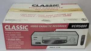 New in Box CLASSIC VCR / VHS Video Cassette Recorder 4-Head w/ Remote VCR5000 - Picture 1 of 7