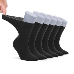 Women’s Bamboo Diabetic Crew Socks 6 Pack - 587 - Picture 1 of 4