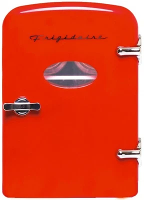 Frigidaire Portable Retro 6-can or 4 Liter Mini Fridge, 12V car adapter & 110v - Image 1 of 4