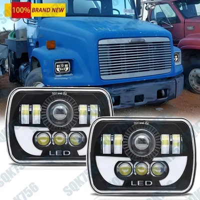 for Freightliner FL50 FL60 FL70 Truck Brightest 2PC 7x6" Square LED Headlights - Image 1 of 4