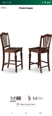 Juego de 2 sillas Chelsea de altura de mostrador Eas West Furniture con asiento de madera lisa Foto 1 de 4
