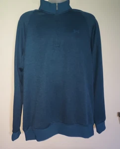 Under Armour Men's Sweater  XL 1/4 Zip Pullover Storm Coldgear Fleece Teal - Picture 1 of 7