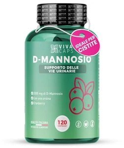 Integratore Cistite D Mannosio Puro 120 Cps Con Uva Ursina Cranberry e Tea Tree - Foto 1 di 12
