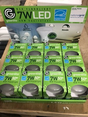 12 R20 LED 7W Dimmable Flood Lights 50W Halogen Bulb Equivalent 3000K GREENLITE - Image 1 of 3