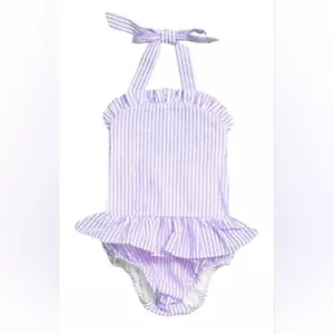 Baby's Blanks Boutique Seersucker One Piece Swimsuit, Purple, Size 5T, PreOwned - Picture 1 of 7
