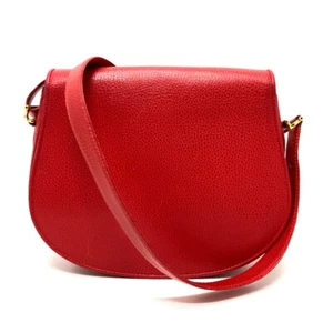 CARTIER Must de Line Crossbody bag Shoulder Bag Leather Red/GoldHardware - Picture 1 of 17