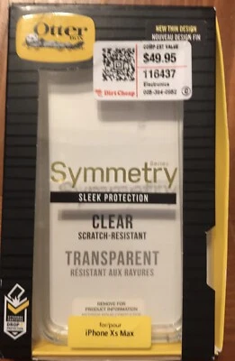 Nueva Funda GENUINA OTTERBOX SYMMETRY Series para iPhone XS MAX - TRANSPARENTE VENDEDOR DE EE. UU. Foto 1 de 4