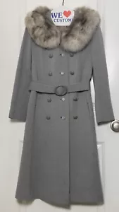 The American Way With Wool Women’s Coat Grey Fur Collar Vintage - Picture 1 of 19