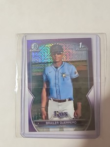 2023 Bowman Chrome Brailer Guerrero 1st /250 Purple Mojo Refractor TB Rays...