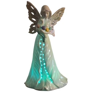 Keramik Engel Figur Farbwechsel Lichter batteriebetrieben 10 cm Ostern - Bild 1 von 22