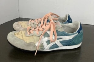 Onitsuka Tiger Serrano Shoes women’s Rubber, Leather Soft Sky Teal Sneaker - Picture 1 of 12