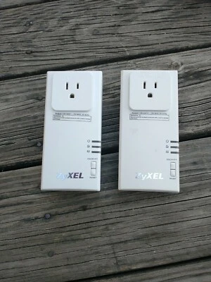 ZyXEL PLA-407 Powerline Pass-Thru Ethernet Adapters (x2)  - Image 1 of 4
