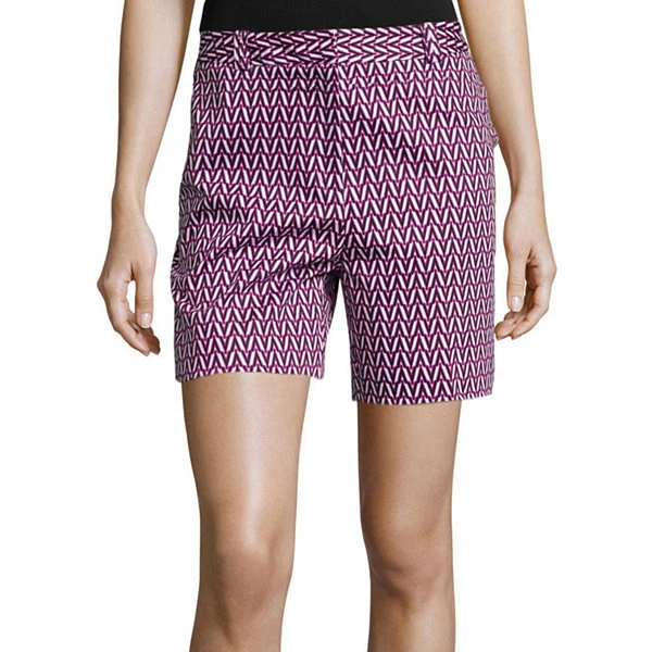 Worthington Victoria Geometric Sateen Shorts Sizes 10, 16 New Msrp $30.00 - Image 1 of 1